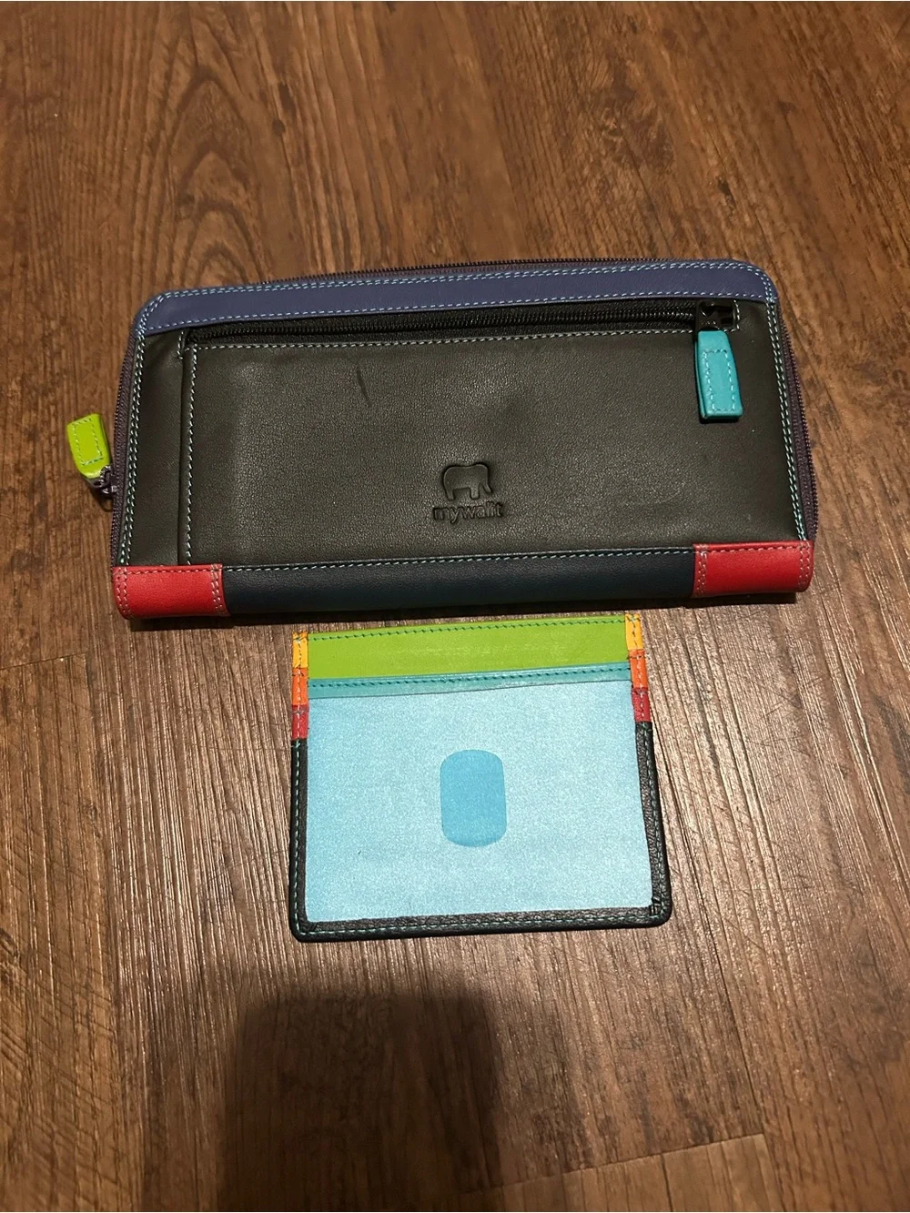 Mywalit Colorblock Zip Wallet with Matching Cardholder